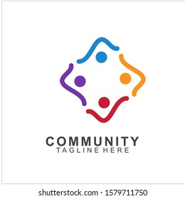 Team Work Logo Design. Social Network Family Friends icon design. Vector illustration