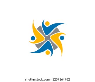 Team Work Logo Design Template