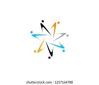 Team Work Logo Design Template