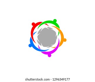 Team work logo design template