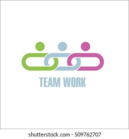 team work logo design template