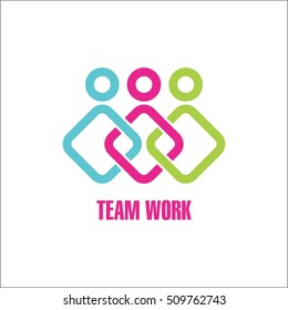 Team Work Logo Design Template