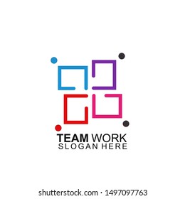 Team work logo Design. Together. Modern Social Network Team Logo Design