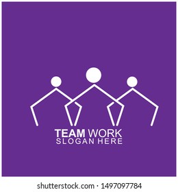 Team work logo Design. Together. Modern Social Network Team Logo Design