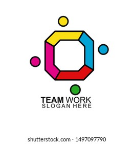 Team work logo Design. Together. Modern Social Network Team Logo Design