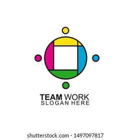 Team work logo Design. Together. Modern Social Network Team Logo Design