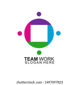 Team work logo Design. Together. Modern Social Network Team Logo Design