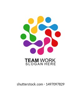 Team Work Logo Design. Together. Modern Social Network Team Logo Design