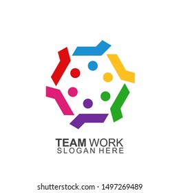 Team work logo Design. Together. Modern Social Network Team Logo Design