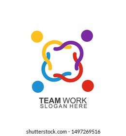 Team work logo Design. Together. Modern Social Network Team Logo Design