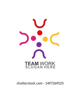 Team work logo Design. Together. Modern Social Network Team Logo Design