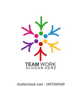 Team work logo Design. Together. Modern Social Network Team Logo Design