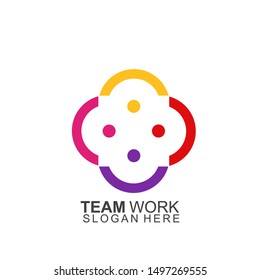 Team work logo Design. Together. Modern Social Network Team Logo Design