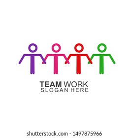 Team Work Logo Design. Together. Modern Social Network Team Logo Design