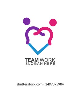 Team Work Logo Design. Together. Modern Social Network Team Logo Design