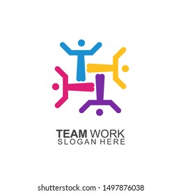 Team Work Logo Design. Together. Modern Social Network Team Logo Design