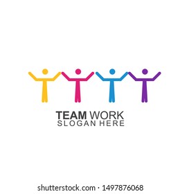 Team Work Logo Design. Together. Modern Social Network Team Logo Design
