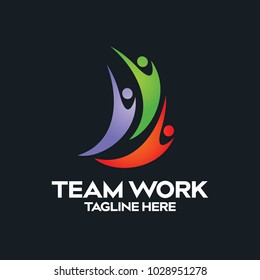 Team Work logo design vector