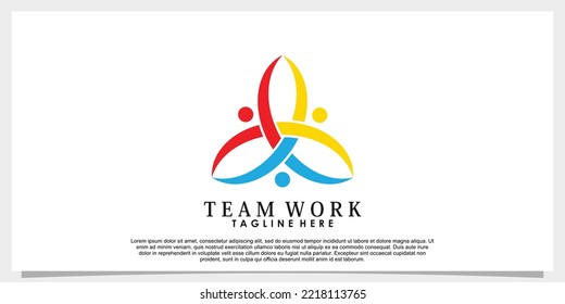 team work logo design vector with creative concept template