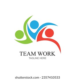 Teamarbeit Logo Design, zusammen. Modern Social Network Team Logo Design