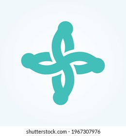 Team work logo icon design template