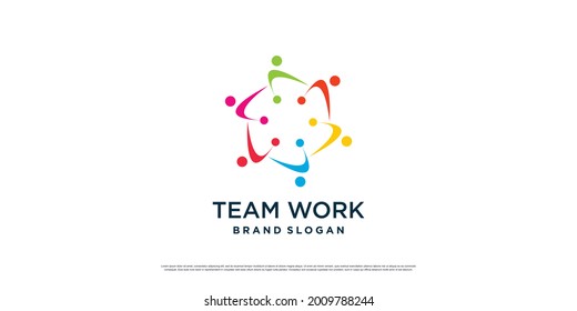 Team work logo icon with modern abstract concept Premium Vector part 5