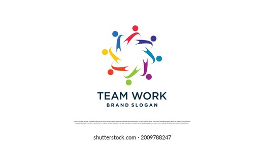 Logo für Teamarbeit mit modernem abstraktem Konzept Premium Vector Teil 3