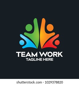 Team Work Logo Icon Vector