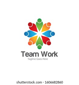 Team Work Logo and Icon Vector Template