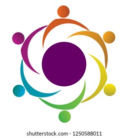 team work logo and symbol, icon vector with full colors
