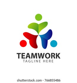 Team Work Logo Vector Template Design