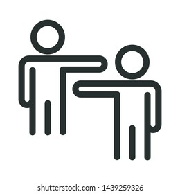 team work - minimal line web icon. simple vector illustration. concept for infographic, website or app.