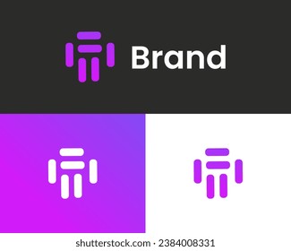 Logo moderno de trabajo en equipo con marca de letra H