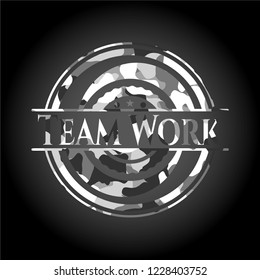Team Work on grey camo texture