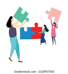 un equipo de trabajo organizando una estrategia de negocio para el objetivo de éxito en una simple ilustración vectorial plana