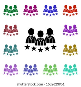 Teamarbeit, hervorragende Leistung, Stern, Team, Benutzer mehrfarbiges Symbol. Einfache Bildyph, flache Vektorillustration von Teamwork-Icons für ui und ux, website oder mobile Applikationen