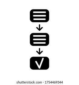 Team work. Planning black icon on white background