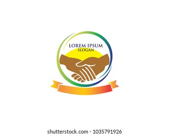 Team Work Play Logo. Community sign. Unity symbol. Company Staff. Public organization. Good relationship colleagues.