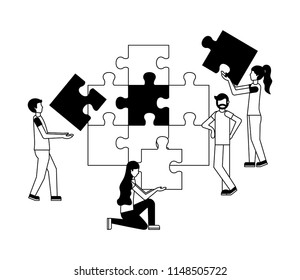 Team Work Puzzle Pieces Stock Vector (Royalty Free) 1148505722