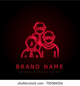 Team Work red chromium metallic logo