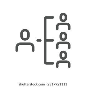 Team work related icon outline and linear vector.