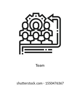 Team Work Related Vector Line Icons. Contains such Icons as Collaboration, Research, Meeting and more. Editable Stroke.