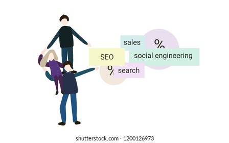 Team work. Seo. Promotion.