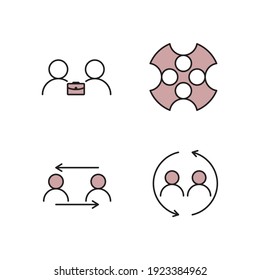 team work set icon, isolated team work set sign icon, vector illustration
