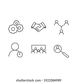 icono conjunto de trabajo de equipo, icono de signo de conjunto de trabajo de equipo aislado, ilustración vectorial