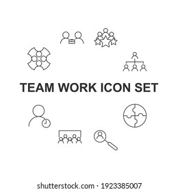 team work set icon, isolated team work set sign icon, vector illustration