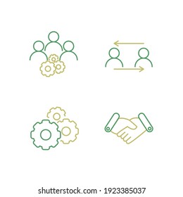 Team Work Set Icon, Isolated Team Work Set Sign Icon, Vector Illustration