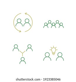 icono conjunto de trabajo de equipo, icono de signo de conjunto de trabajo de equipo aislado, ilustración vectorial