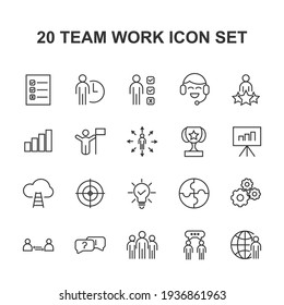 team work set icon, isolated team work set sign icon, vector illustration