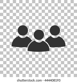 Team work sign. Dark gray icon on transparent background.